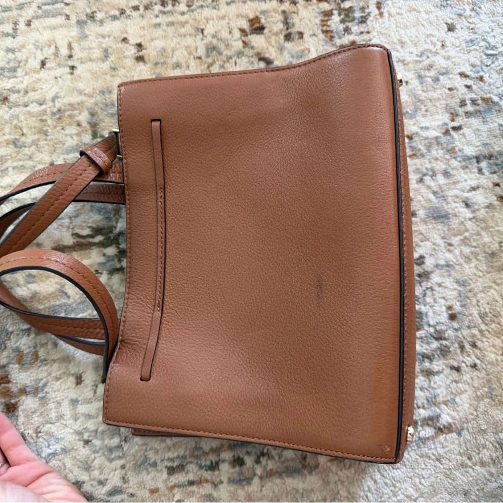 EUC Kate Spade Hayes Street Small Satchel  Warm Cognac Pebbled Leather